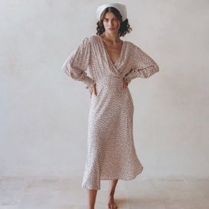 Aura The Label Floral Mia Midi Dress Size Large